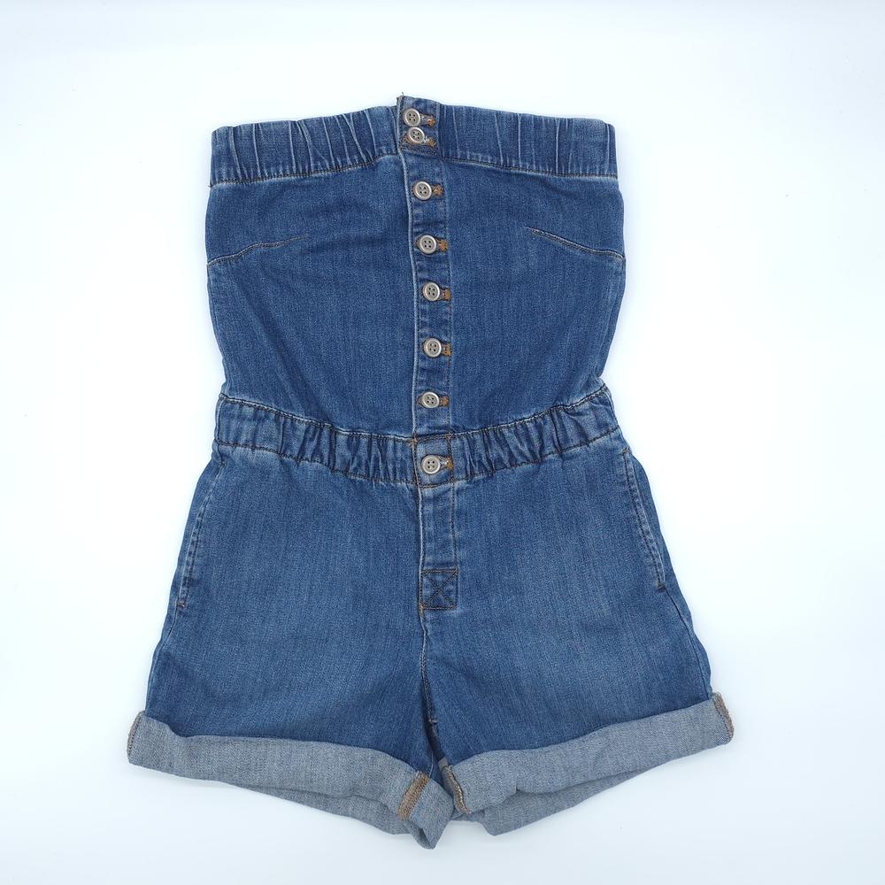 Anthropologie Pilcro Blue Denim Button-Up Jumper XXS